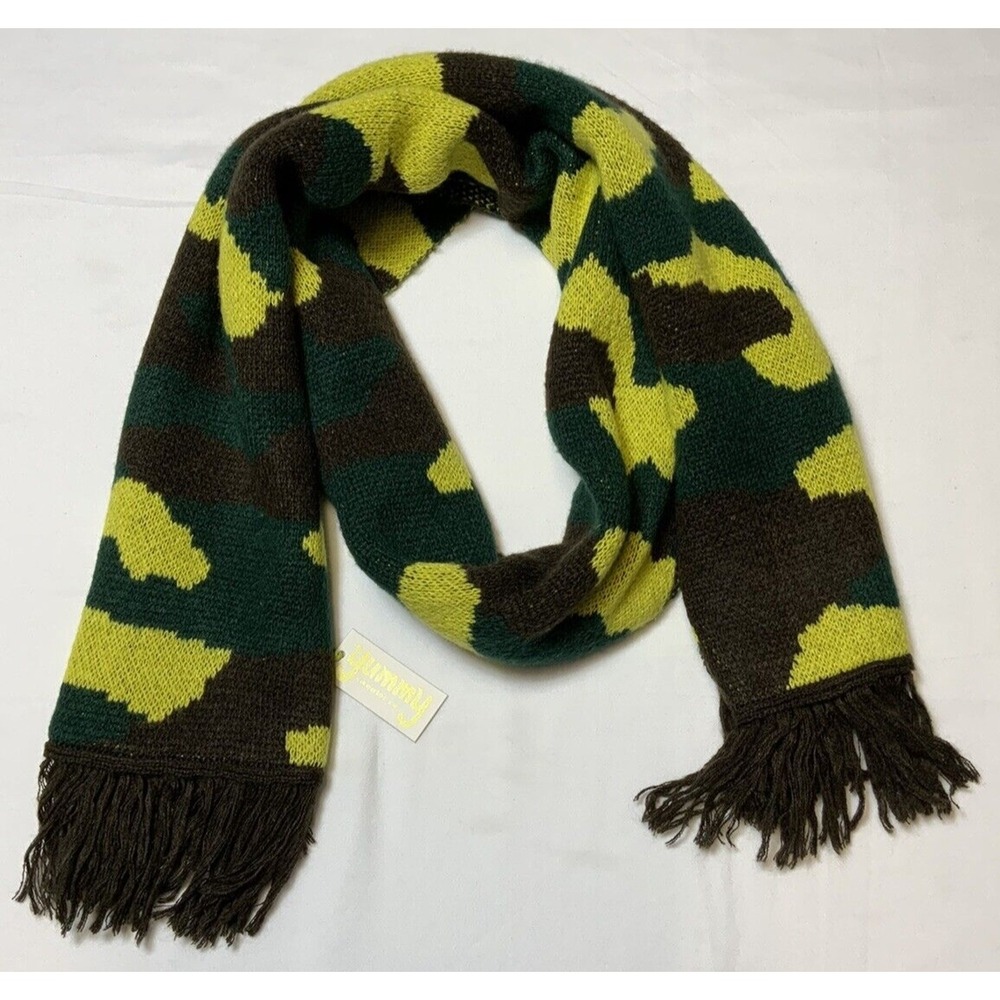 Yummy Sweater Co. Camo Fringed Scarf NEW